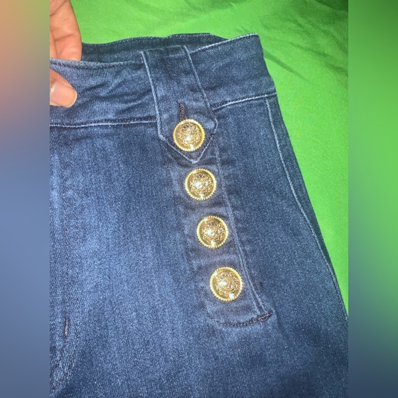 Derek Lam 10 Crosby Robertson Cropped Sailor Jeans w Gold Button Accents sz 27 - Picture 6 of 11